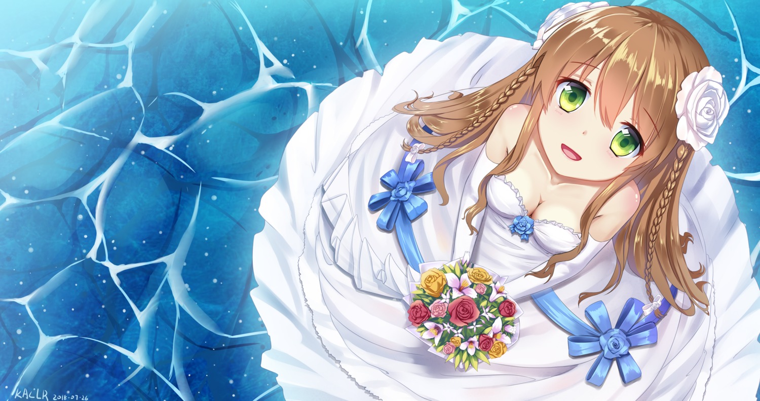 cleavage dress kaclr kanbe_kotori rewrite wedding_dress