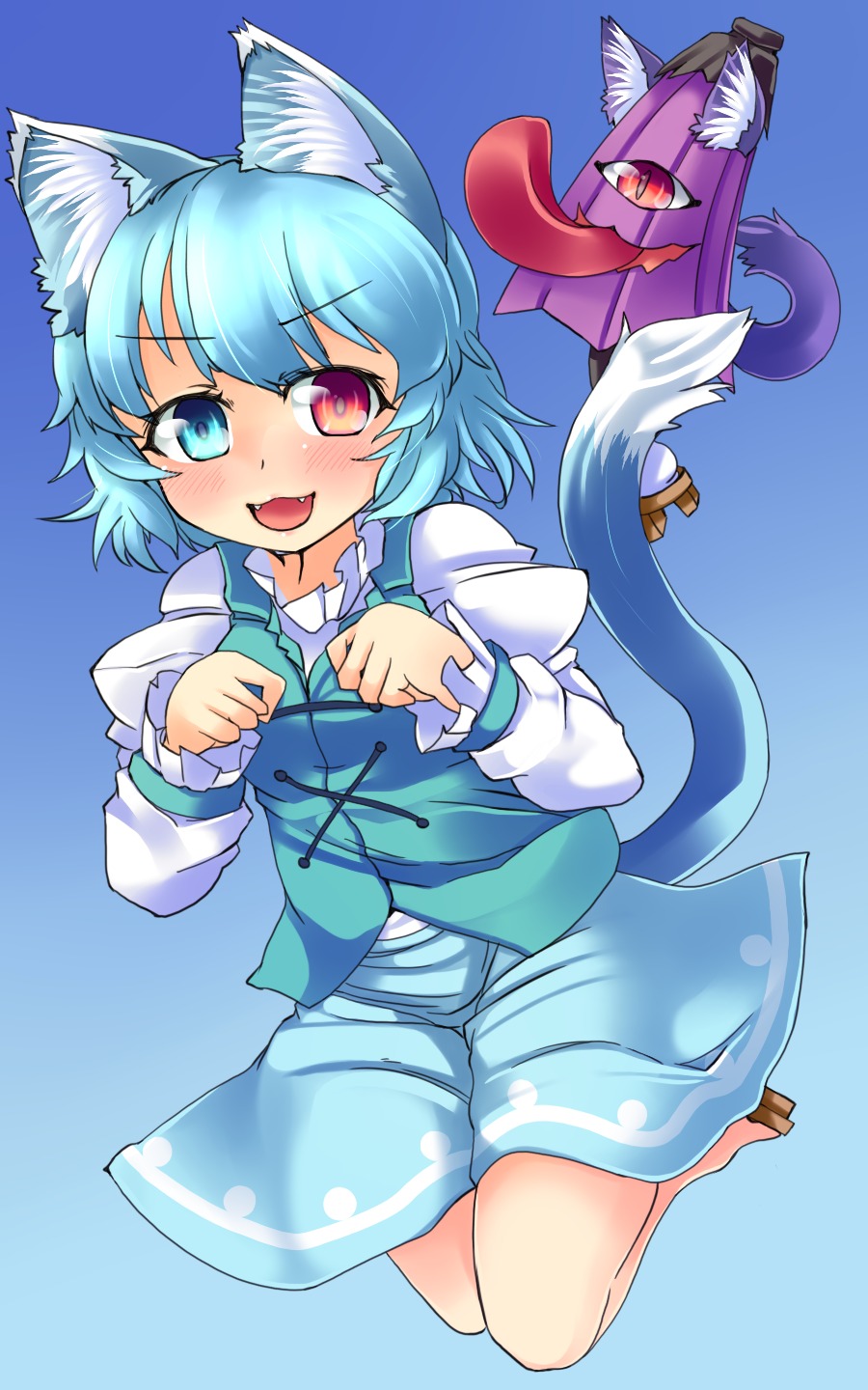 animal_ears heterochromia konata_gazel nekomimi tail tatara_kogasa touhou