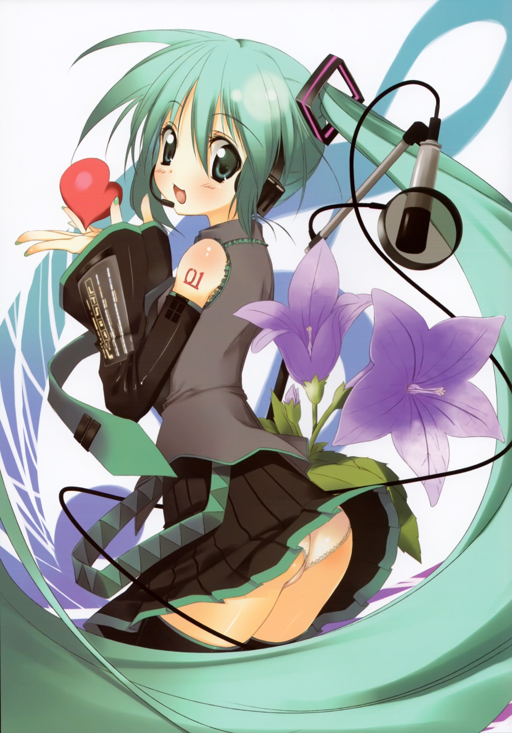 ass hatsune_miku headphones kagome pantsu screening thighhighs vocaloid