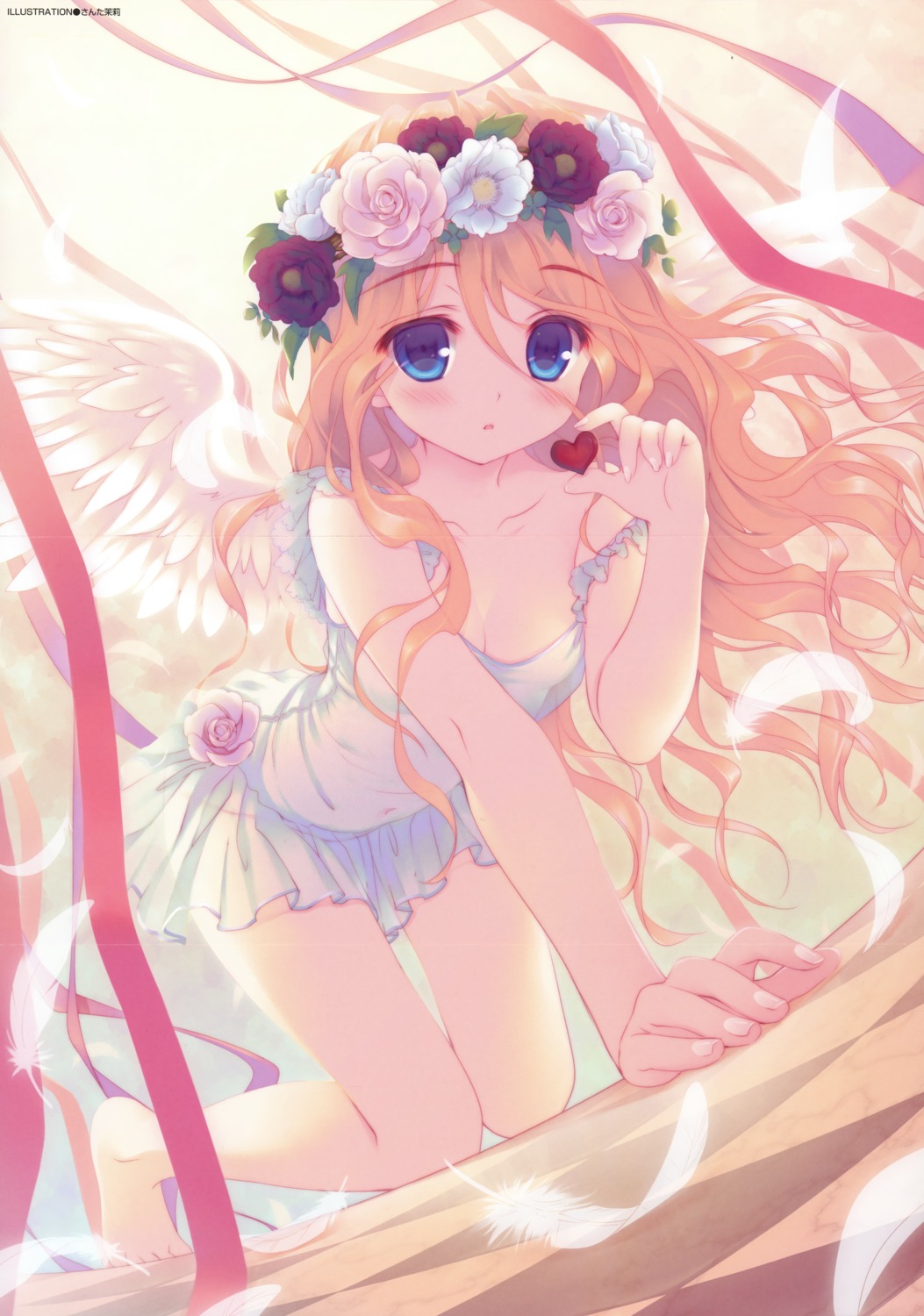 angel cleavage crease loli santa_matsuri see_through wings