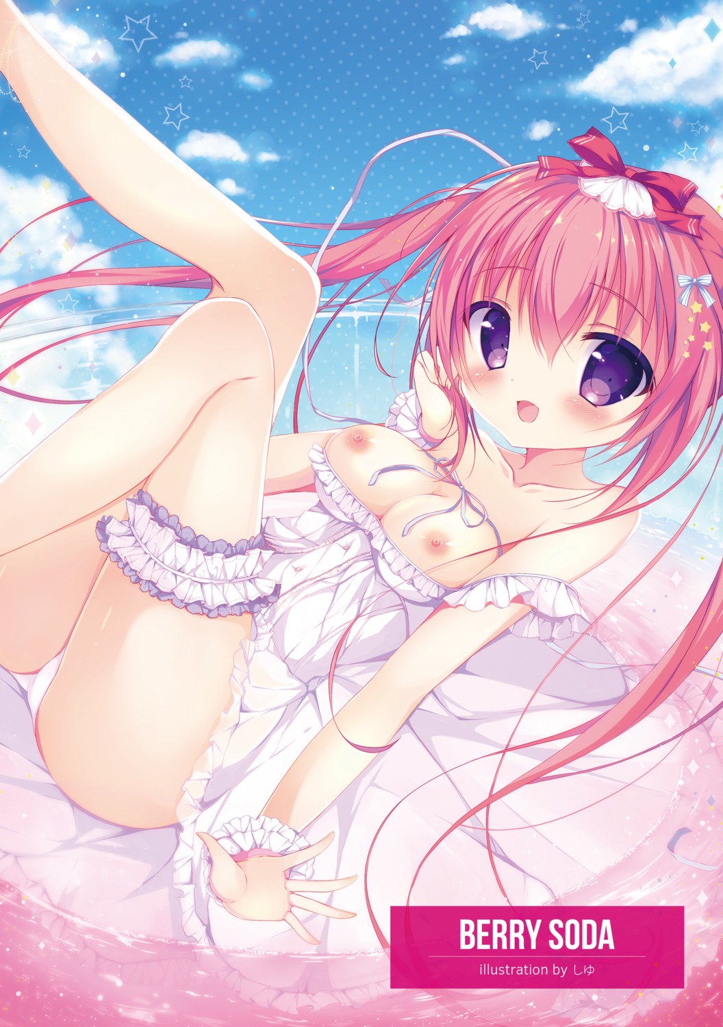 apupop breasts dress garter nipples no_bra open_shirt pantsu shiyu