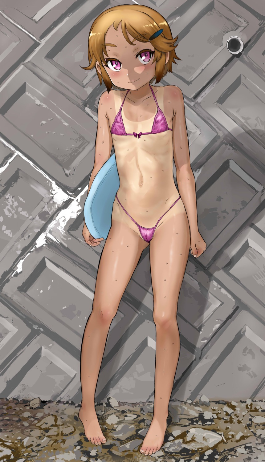 bikini cameltoe loli sasahara_yuuki swimsuits tan_lines thong
