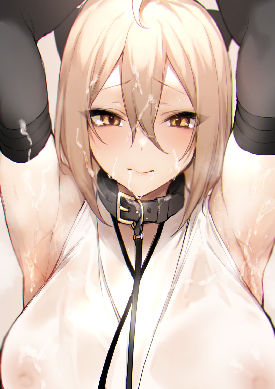 cum danimaru fate/grand_order japanese_clothes nipples no_bra okita_souji_(fate) see_through