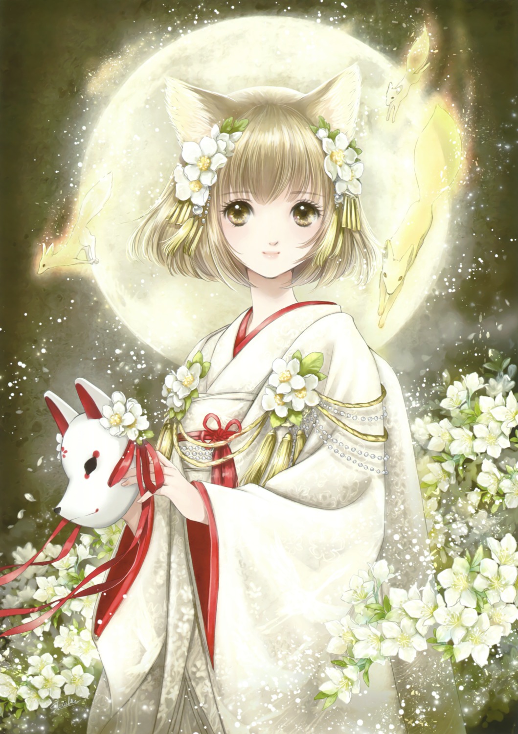 animal_ears japanese_clothes shiitake