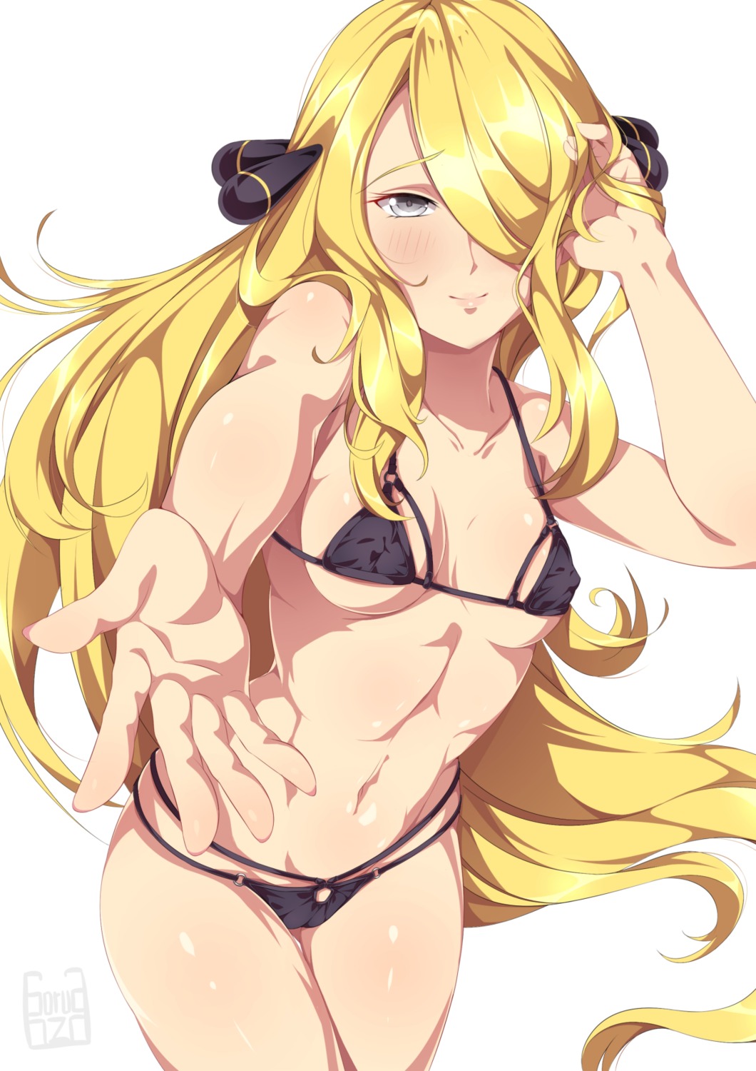 bikini cameltoe erect_nipples gorudazo pokemon pokemon_bdsp pokemon_dppt shirona_(pokemon) swimsuits