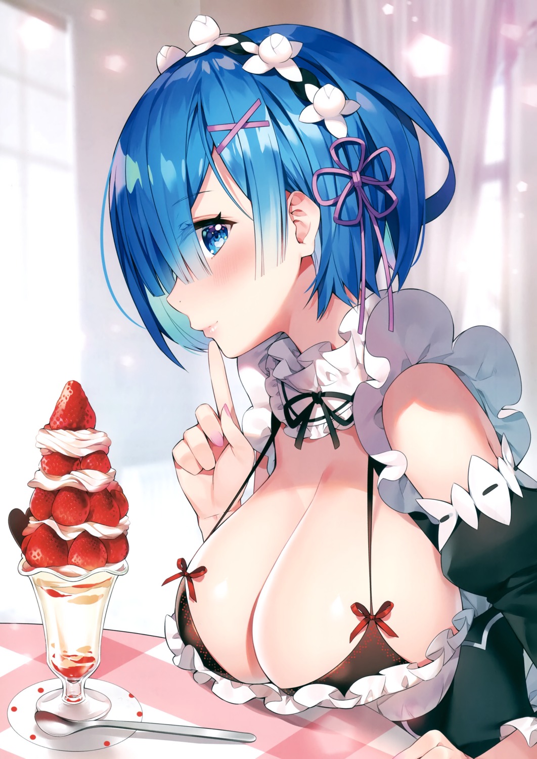 ayamy bikini_top hachigo maid re_zero_kara_hajimeru_isekai_seikatsu rem_(re_zero) swimsuits