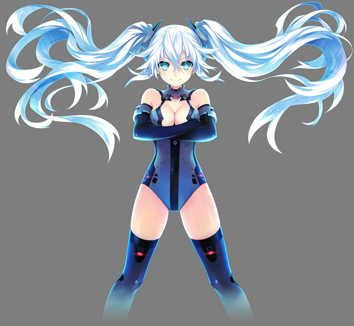 bodysuit choujigen_game_neptune cleavage noire thighhighs transparent_png