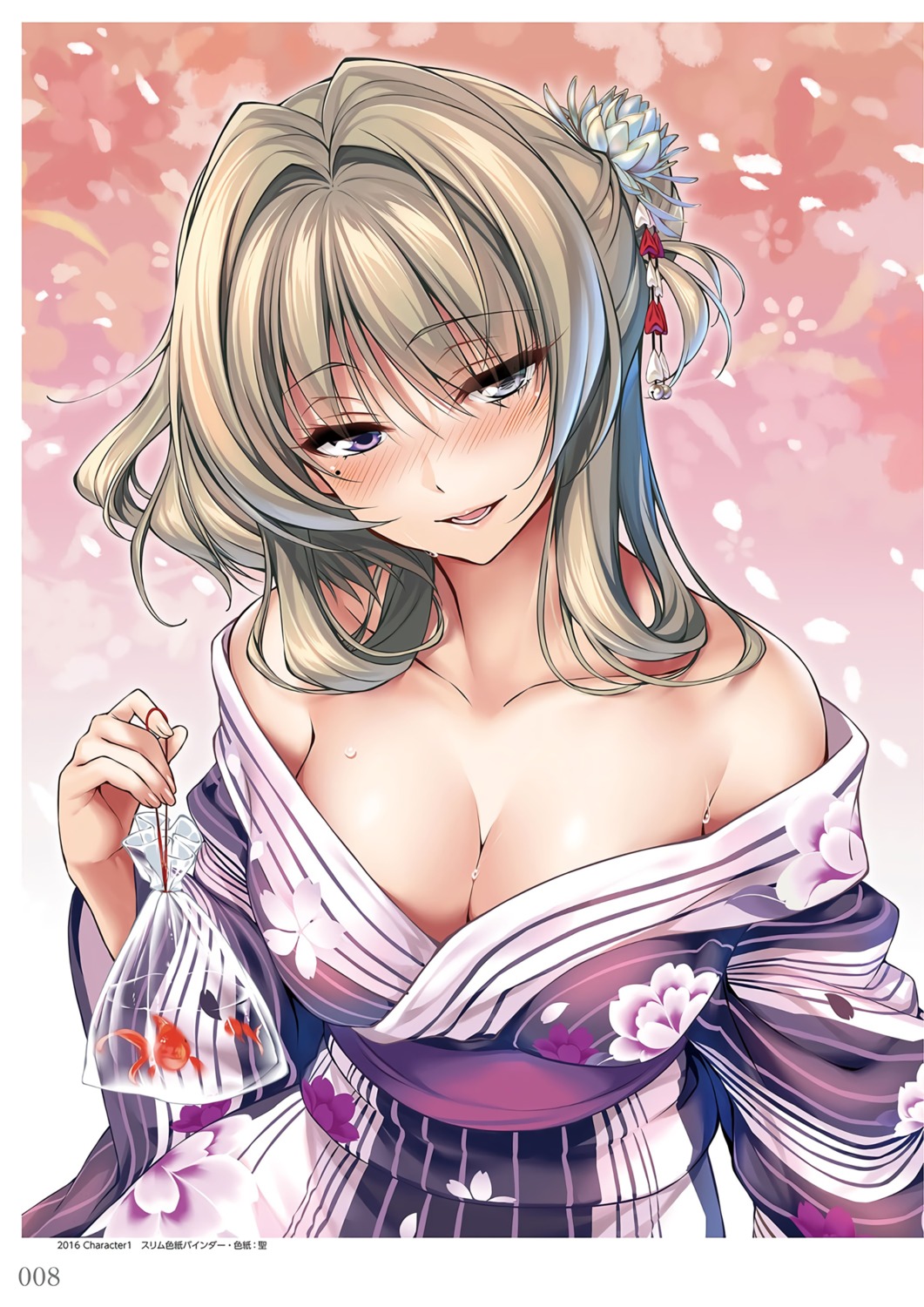 amakano azarashi_soft cleavage kanbayashi_mizuki kimono piromizu