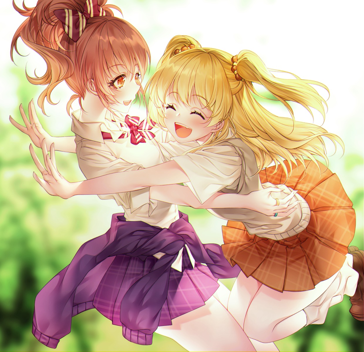 jougasaki_mika jougasaki_rika seifuku soen sweater the_idolm@ster the_idolm@ster_cinderella_girls