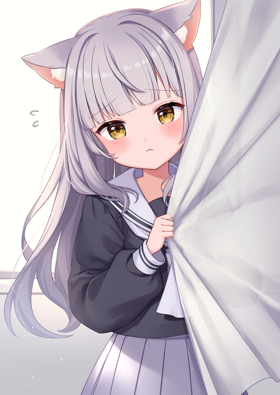 animal_ears kawagami_raito nekomimi seifuku