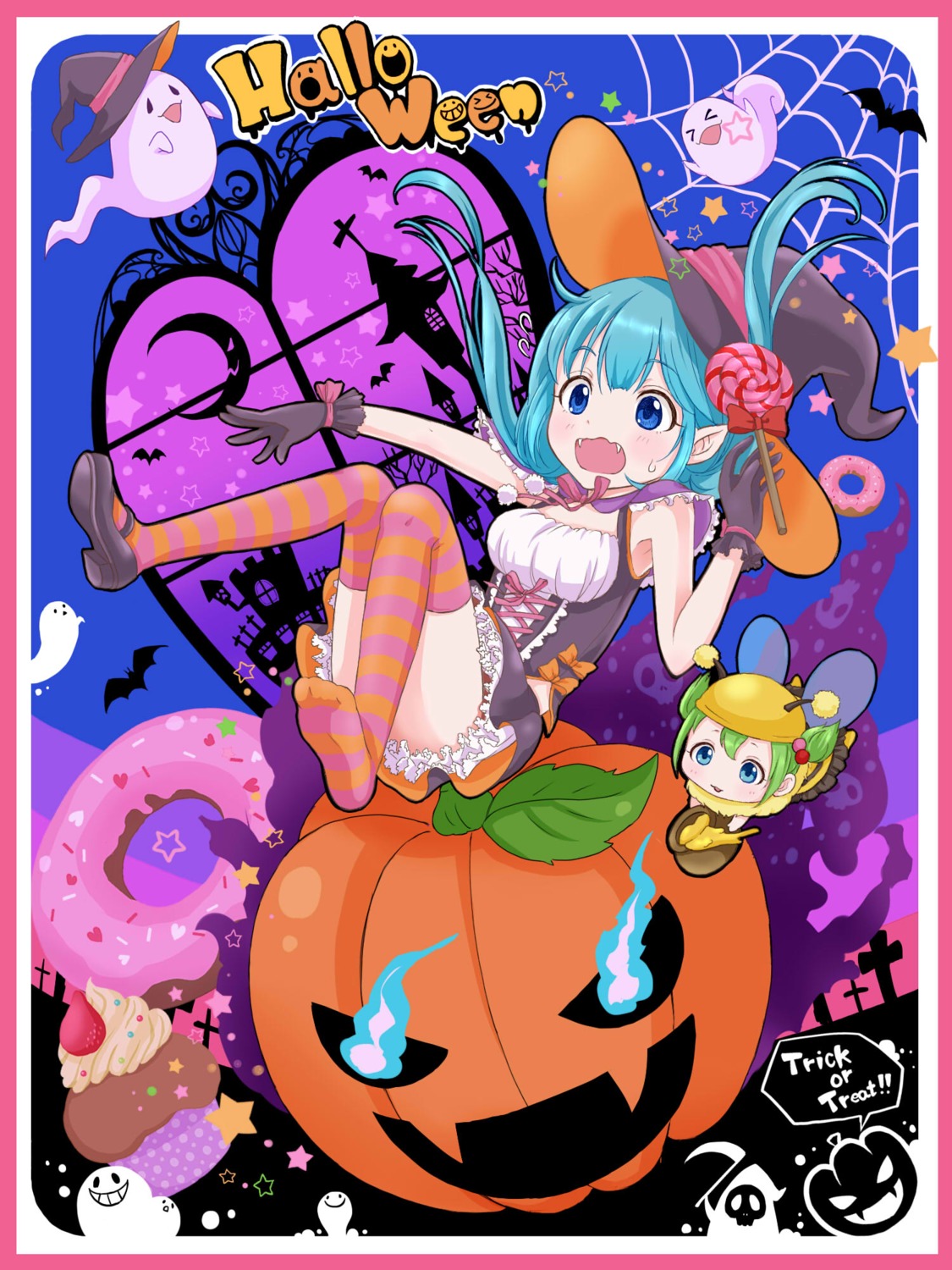 dress halloween heels thighhighs witch yuki_(yukillust)