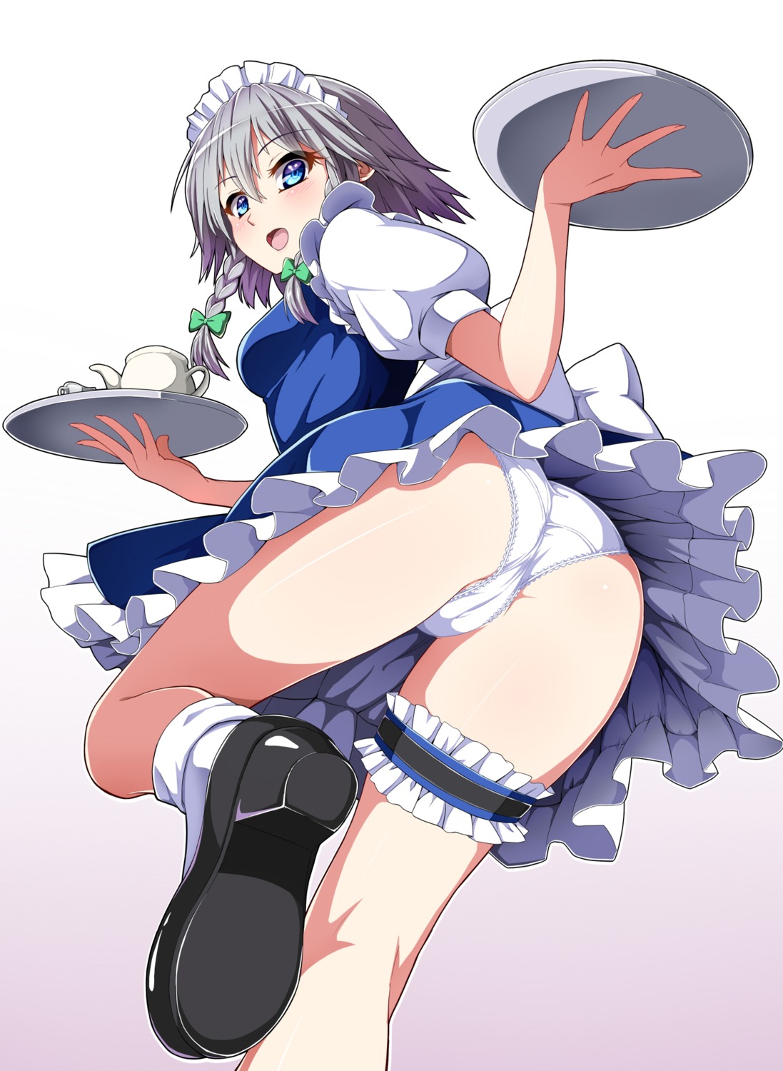 ass avalondeduko cameltoe garter heels izayoi_sakuya maid pantsu touhou