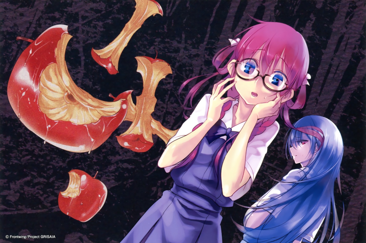 endcard grisaia grisaia_no_kajitsu kazami_kazuki megane seifuku suou_amane z-ton