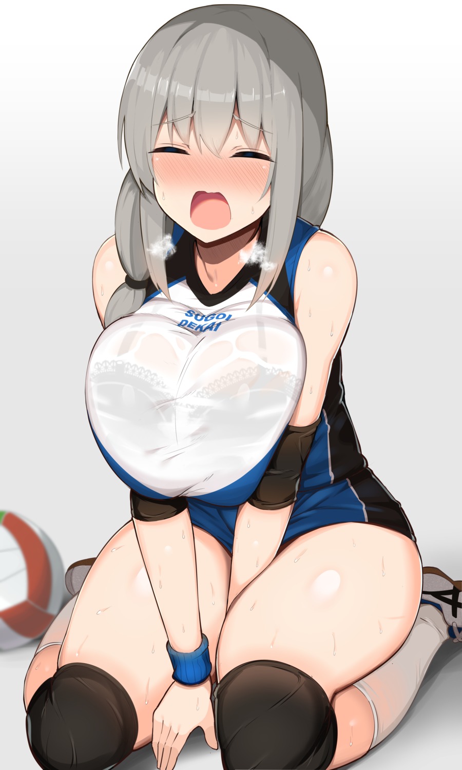 bra breast_hold gym_uniform jakko see_through uzaki-chan_wa_asobi_tai! uzaki_tsuki wet wet_clothes