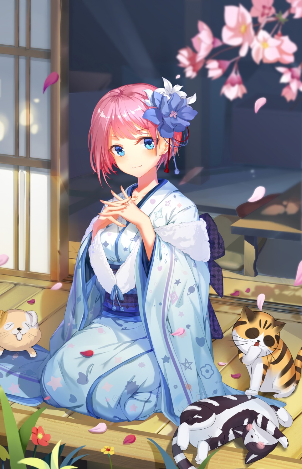 5-toubun_no_hanayome hong_bai kimono nakano_ichika neko