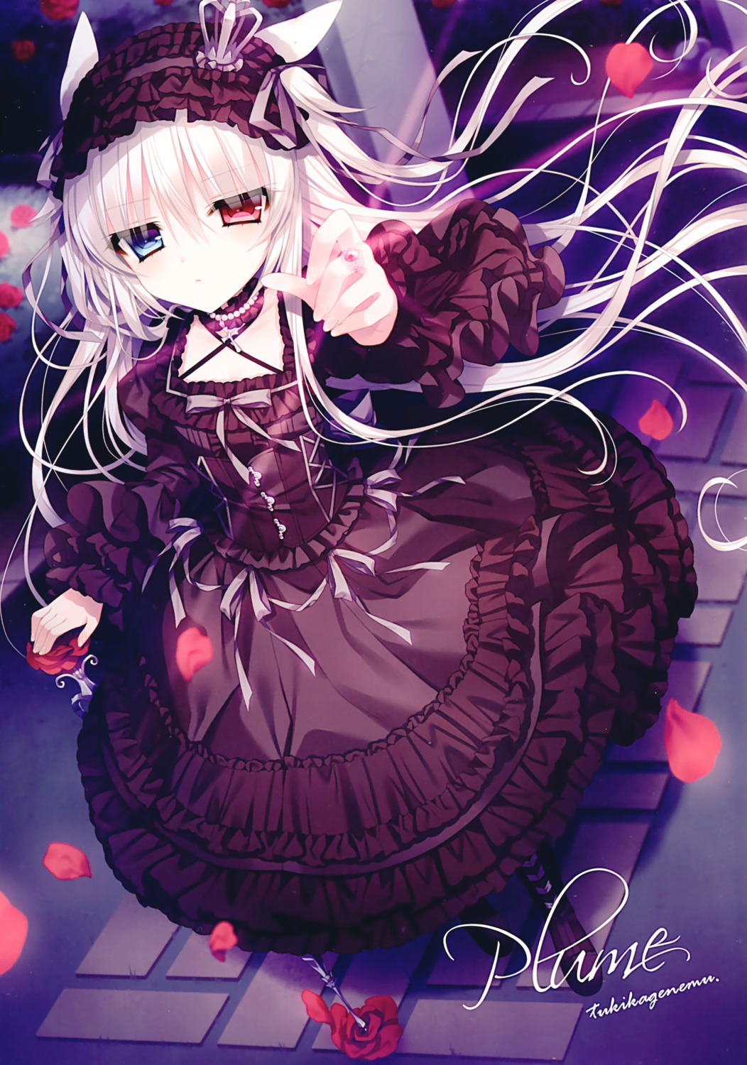 animal_ears dress gothic_lolita heterochromia lolita_fashion tsukikage_nemu