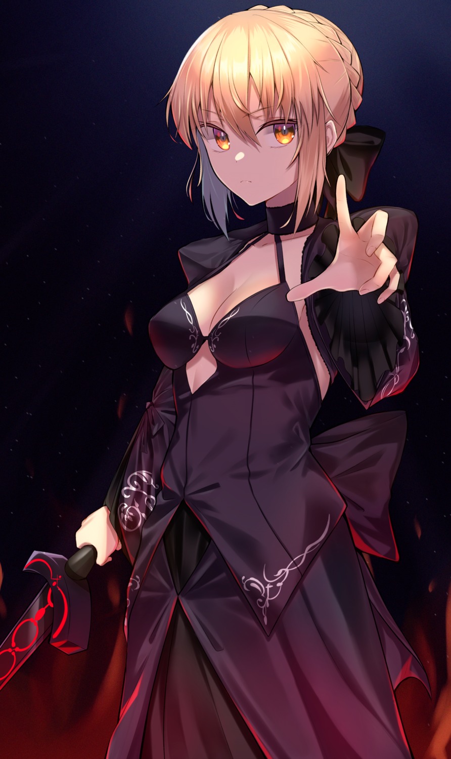 cleavage fate/grand_order jun_(aousa0328) saber saber_alter sword