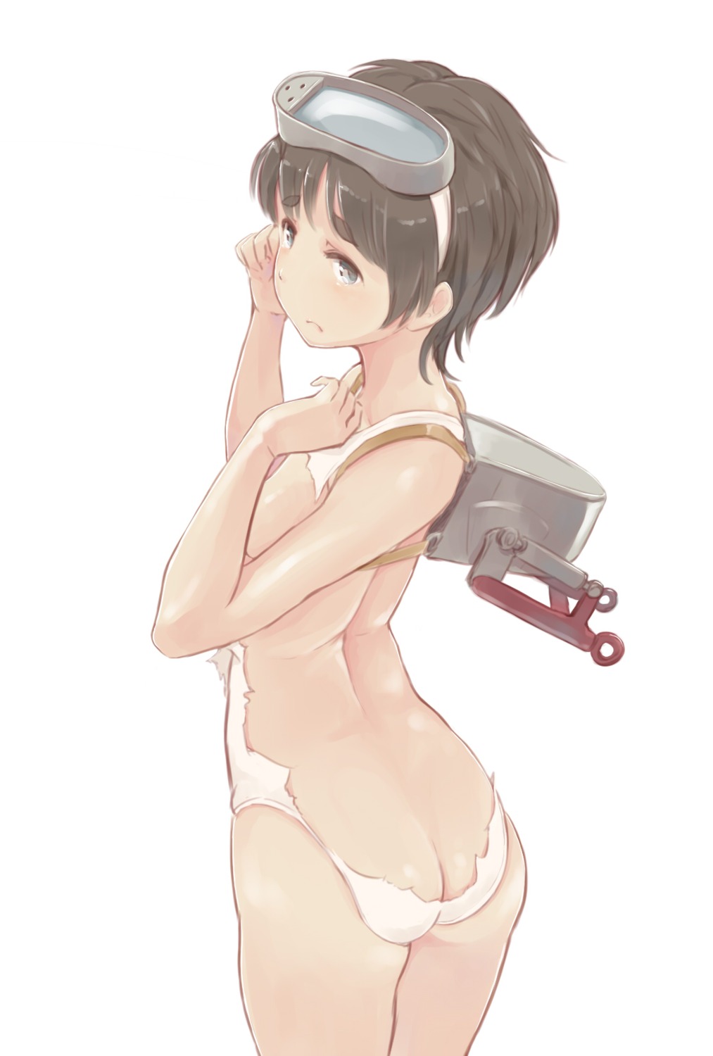 ass kantai_collection maruyu_(kancolle) swimsuits torn_clothes wa_(genryusui)