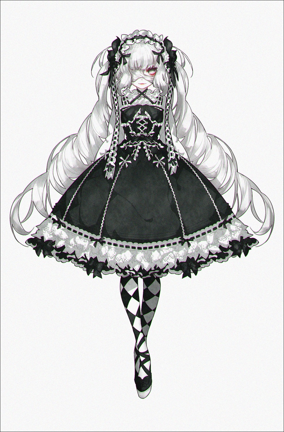 dress eyepatch gothic_lolita iralion lolita_fashion pantyhose