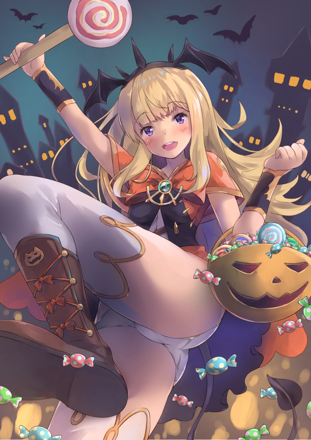 cagliostro_(granblue_fantasy) granblue_fantasy halloween pantsu tagme thighhighs wings