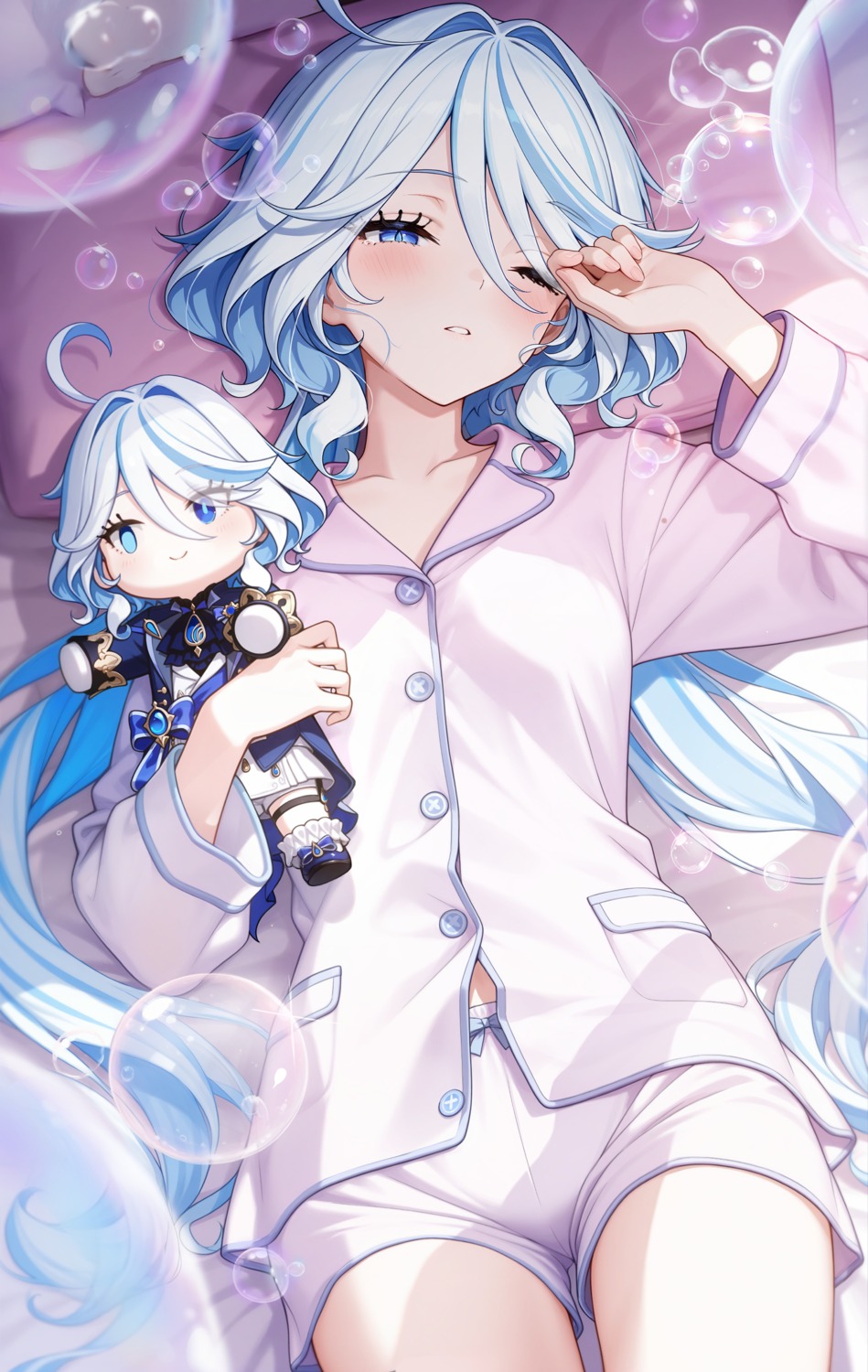 chibi furina genshin_impact pajama shuimonianhua