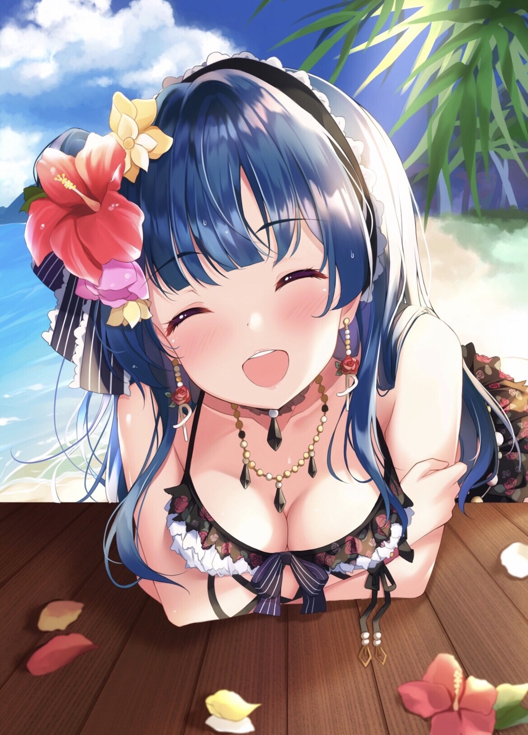 bikini breast_hold cleavage depe love_live!_sunshine!! swimsuits tsushima_yoshiko