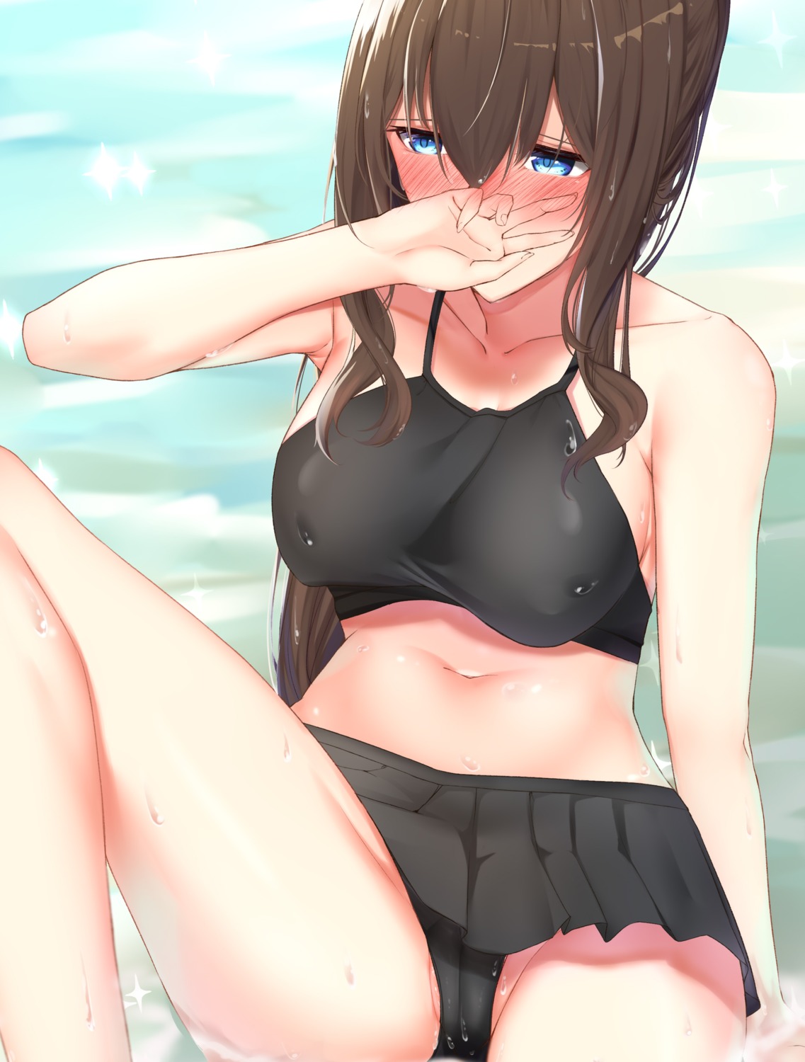 bikini cameltoe fuurin_restia sagisawa_fumika swimsuits the_idolm@ster the_idolm@ster_cinderella_girls wet