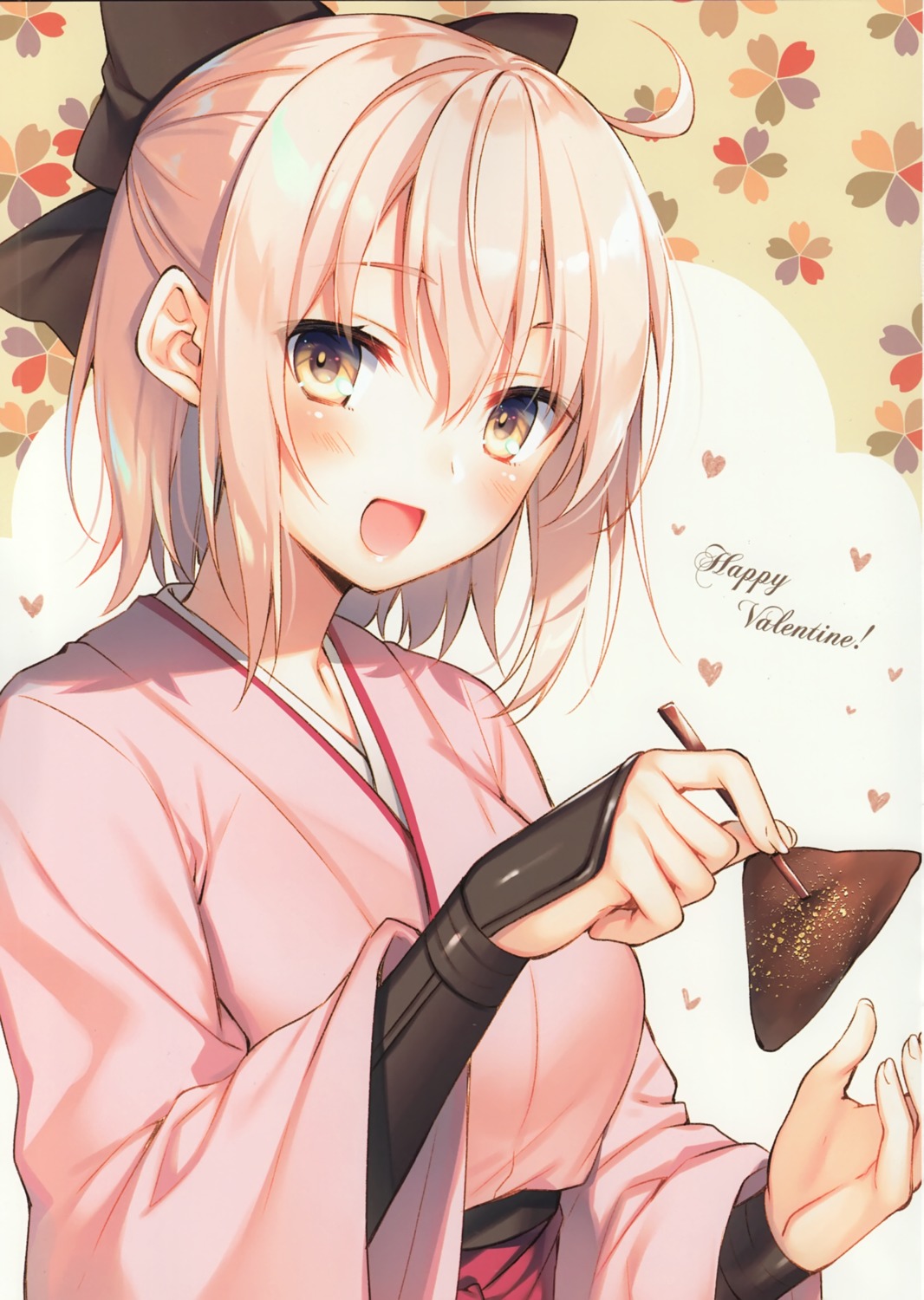 alicesyndrome* fate/grand_order japanese_clothes okita_souji_(fate) toosaka_asagi valentine