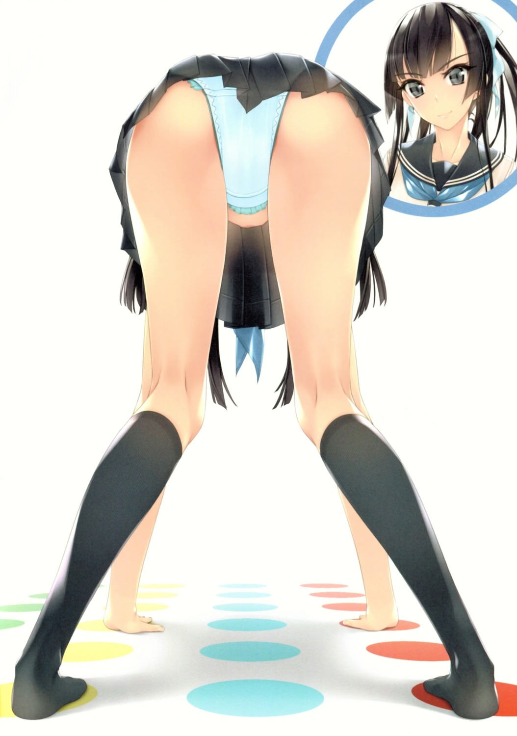 ass murakami_suigun pantsu seifuku skirt_lift