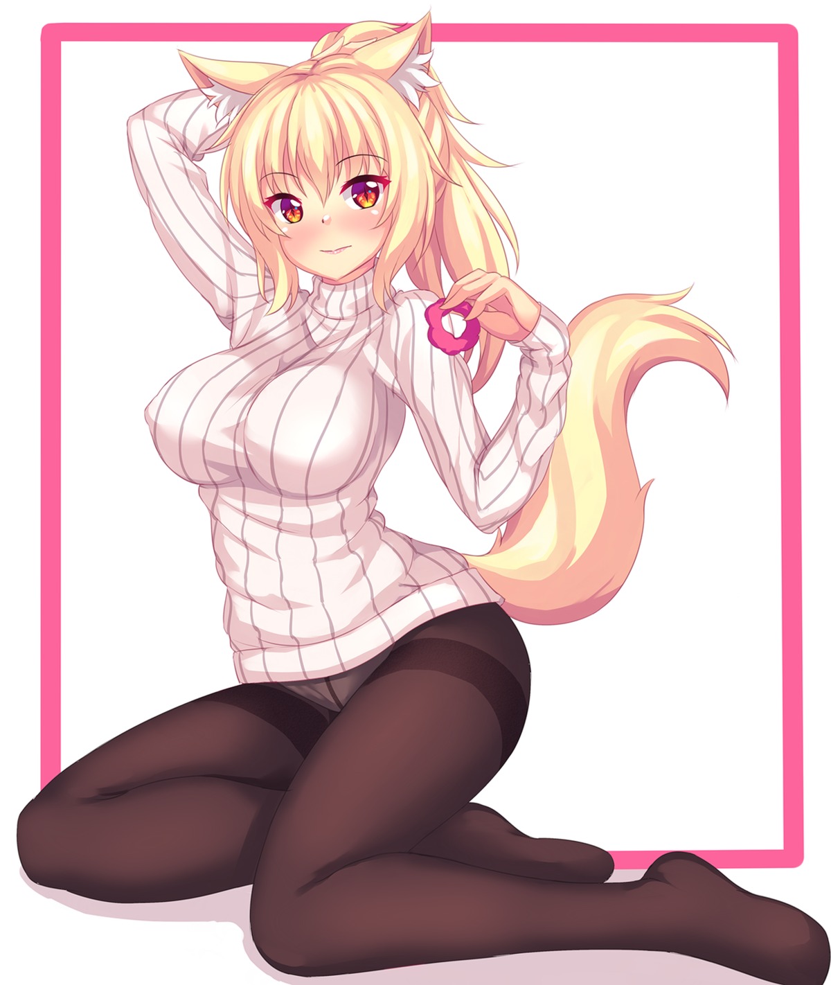 animal_ears fast-runner-2024 nekomimi pantsu pantyhose sweater tail tiffy