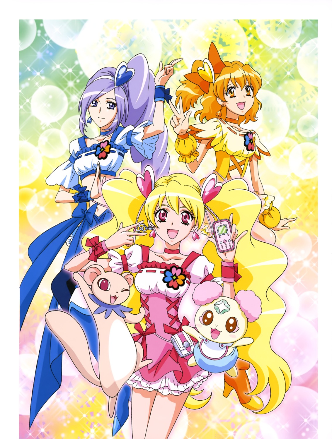 aono_miki chiffon_(precure) dress fresh_pretty_cure! momozono_love pretty_cure tarte_(fresh) yamabuki_inori