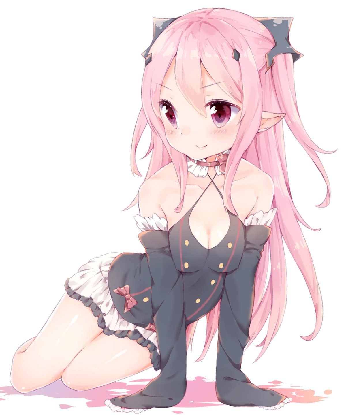 azuki_(krps-hano) cleavage erect_nipples krul_tepes loli owari_no_seraph pointy_ears