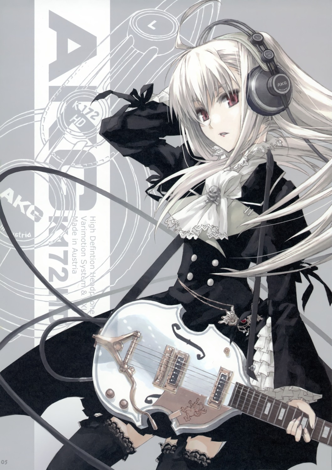 closet_child gothic_lolita guitar headphones konoe_ototsugu lolita_fashion thighhighs