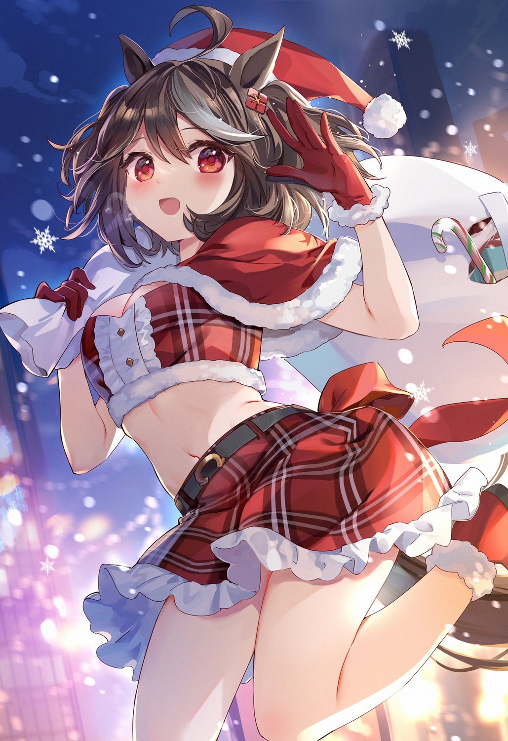 animal_ears christmas kita_(kitairoha) kitasan_black_(umamusume) tail uma_musume_pretty_derby