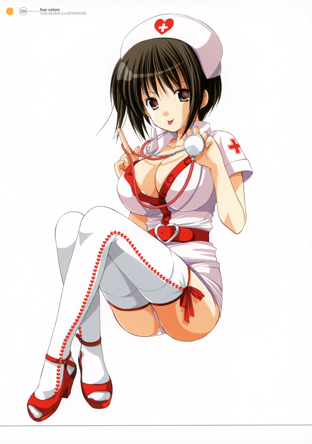 azuma_yuki cleavage nurse pantsu thighhighs