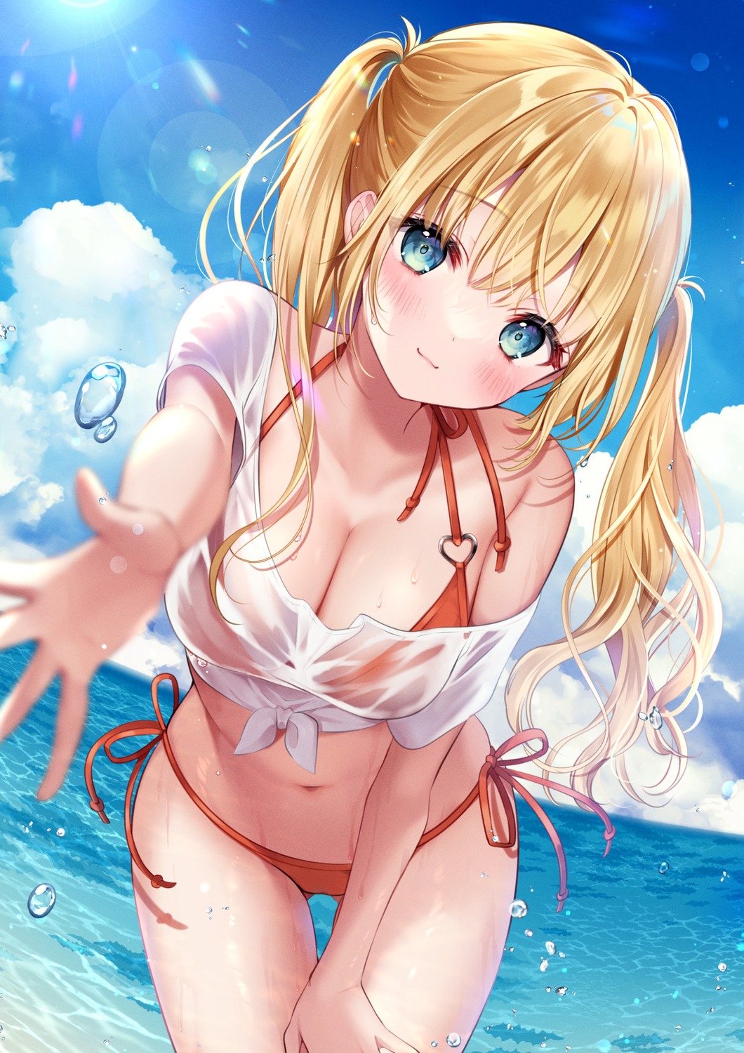 bikini cleavage see_through swimsuits wardrobe_malfunction wet wet_clothes yuga-