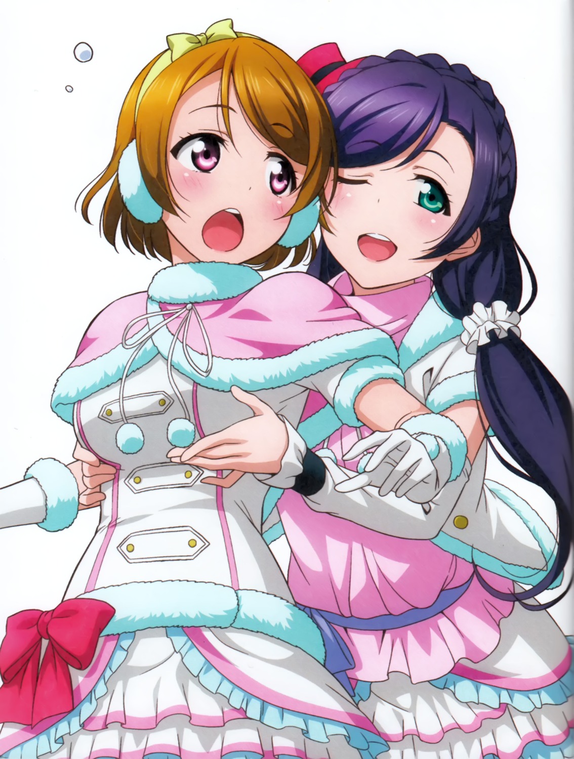 breast_hold koizumi_hanayo love_live! murota_yuuhei screening toujou_nozomi