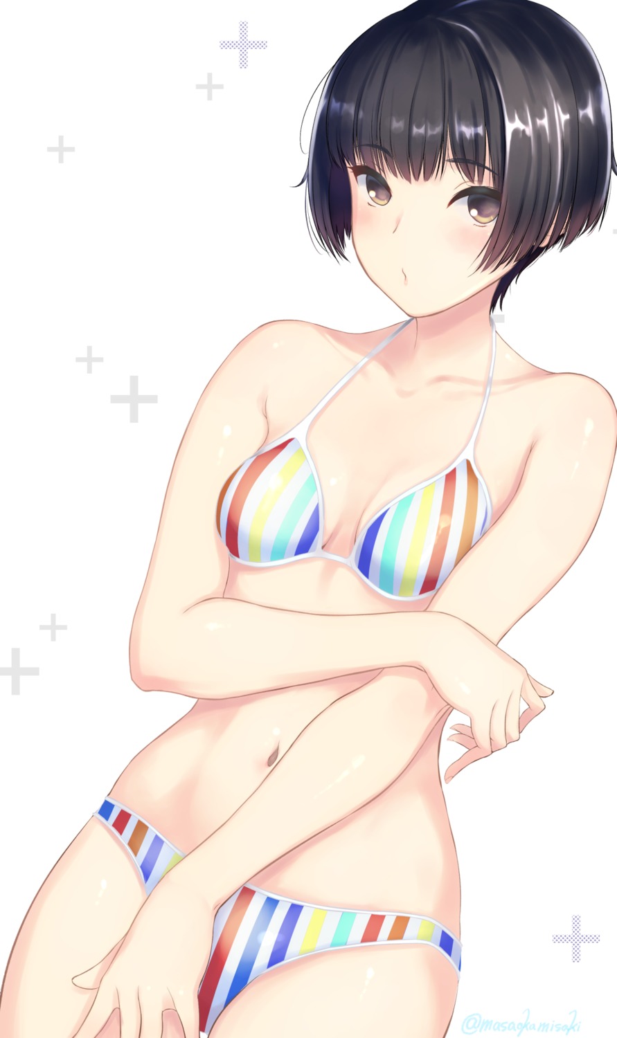 bikini cleavage kobayakawa_rinko love_plus masaoka_misaki swimsuits