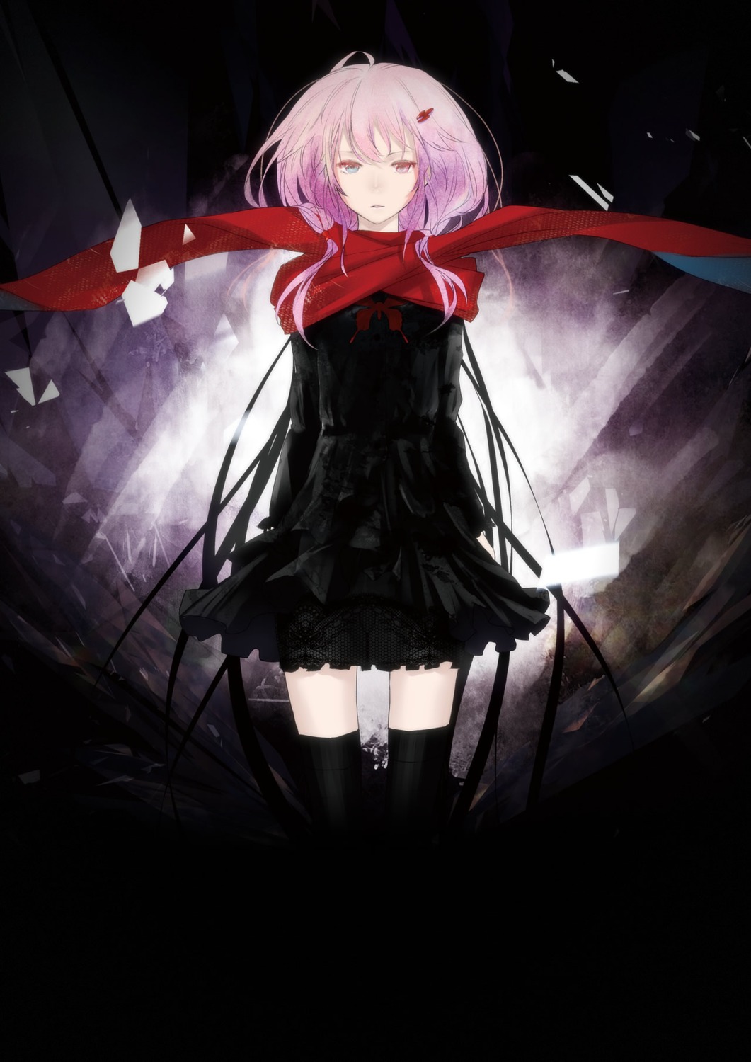 guilty_crown heterochromia redjuice thighhighs yuzuriha_inori