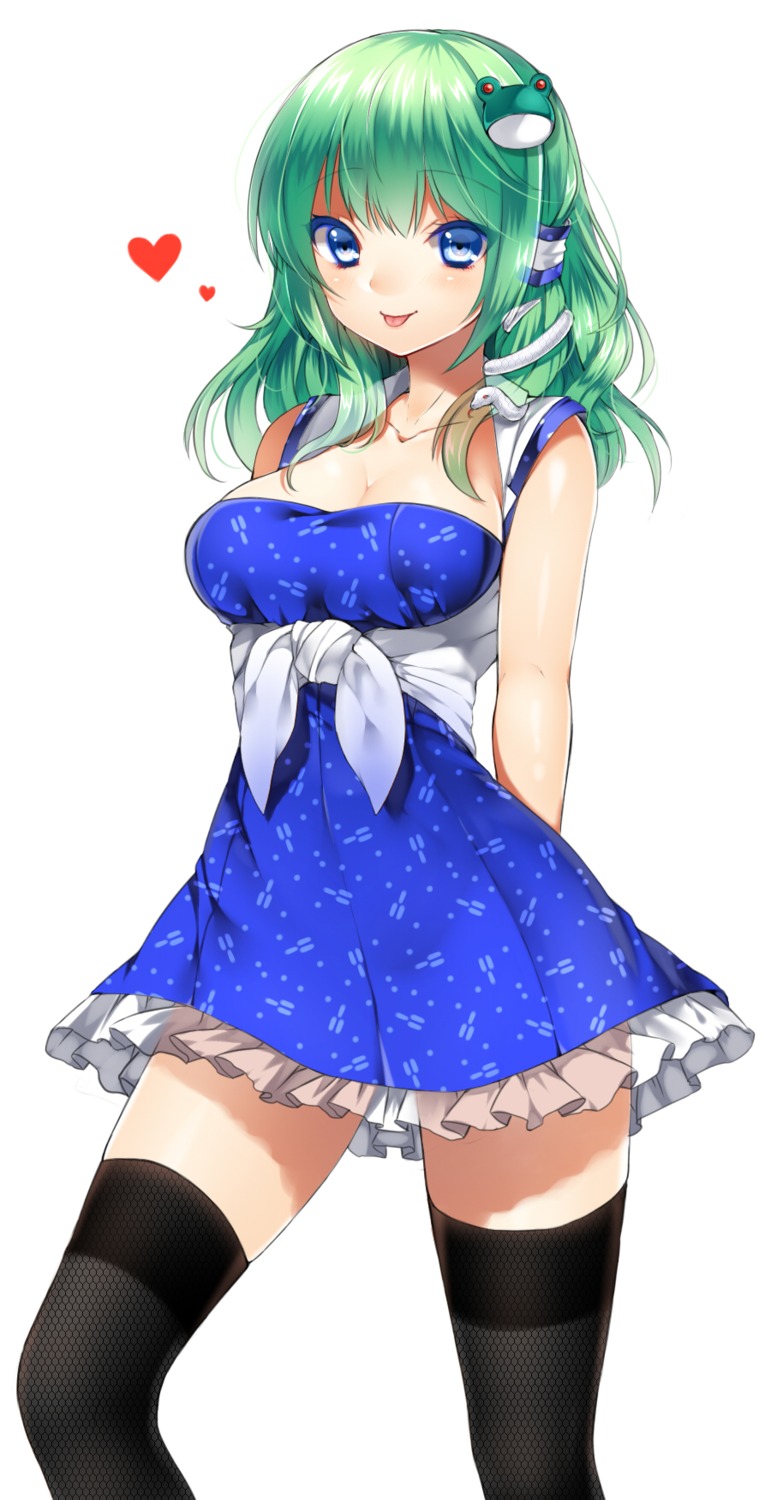 cleavage dress kanzaki_maguro kochiya_sanae thighhighs touhou