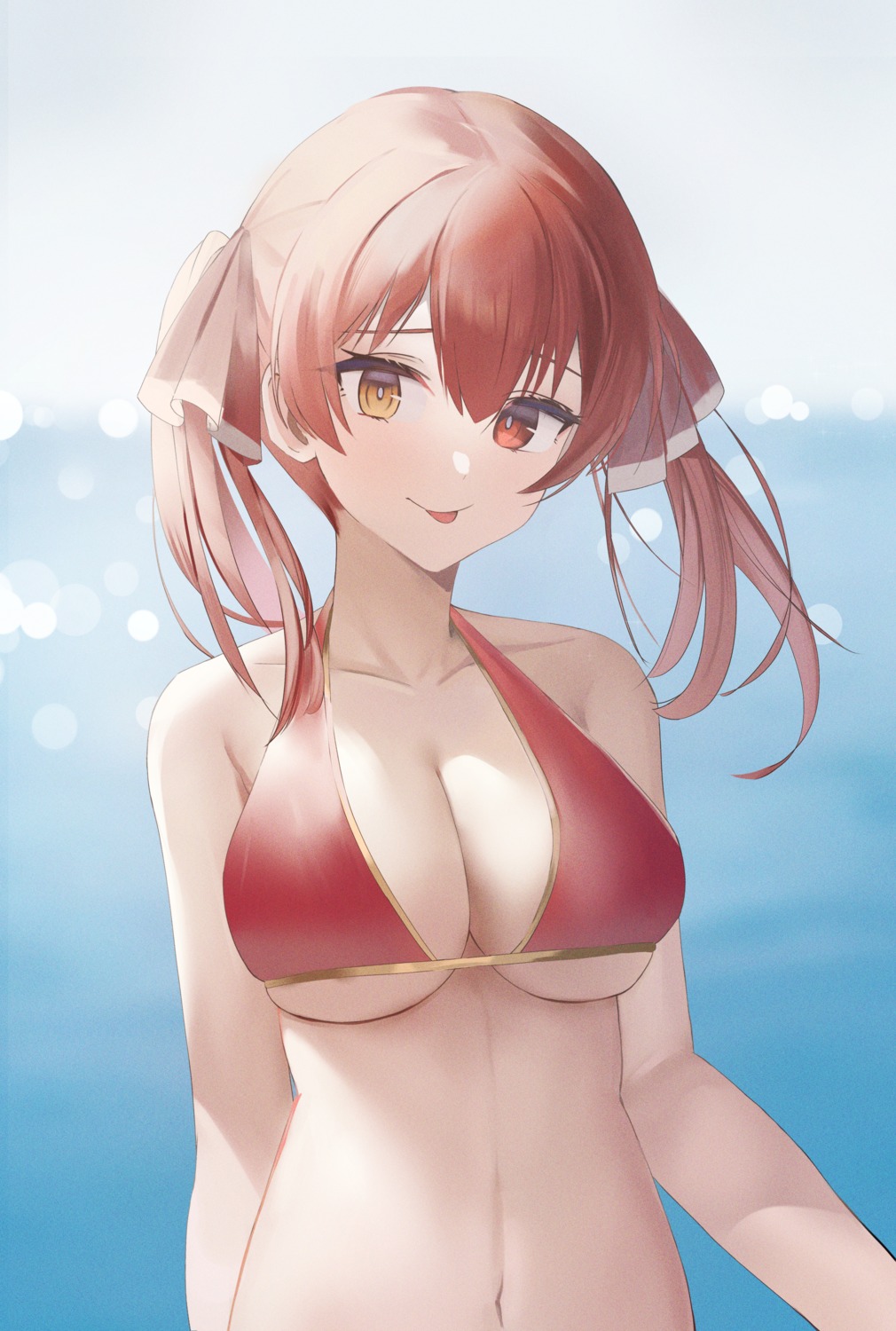 bikini_top derby_(dabidabi) heterochromia hololive houshou_marine swimsuits