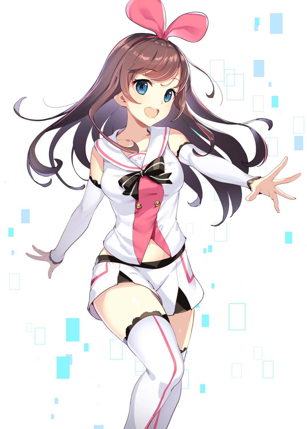 a.i._channel ikomochi kizuna_ai thighhighs