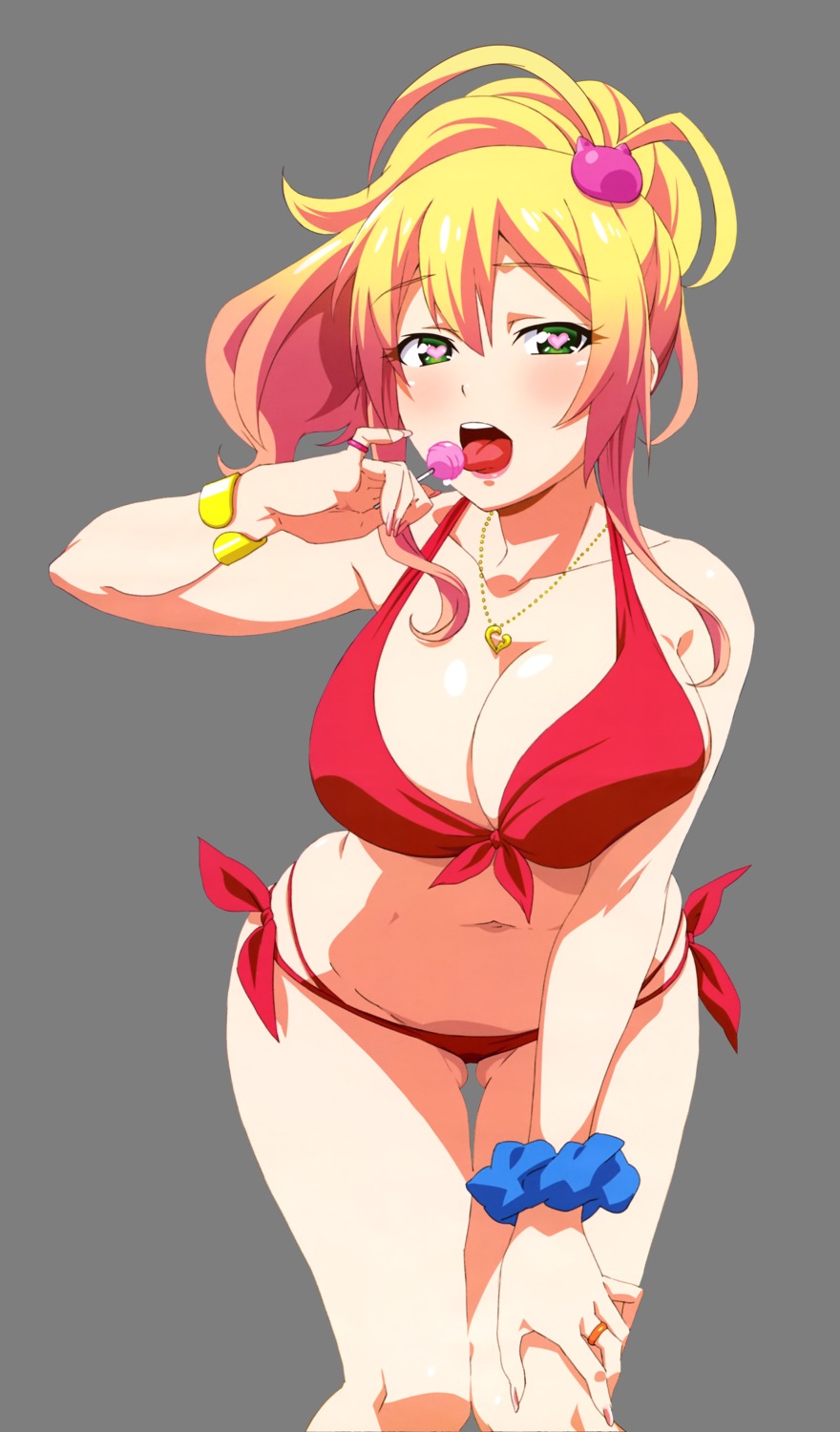 bikini breast_hold cleavage hajimete_no_gal swimsuits transparent_png yame_yukana