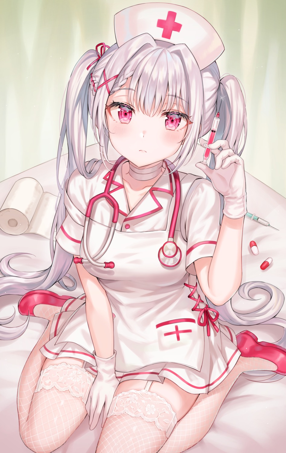 fishnets nijisanji nurse stockings sukoya_kana thighhighs tokkyu