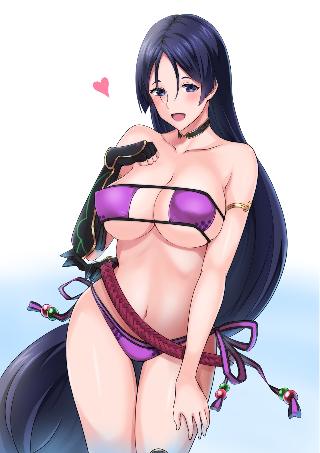 bikini cleavage erect_nipples fate/grand_order minamoto_no_raikou_(fate/grand_order) nanakaku swimsuits