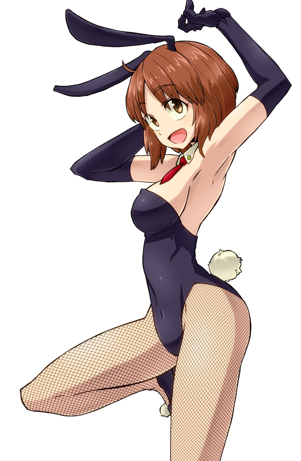 animal_ears aono3 bunny_ears bunny_girl fishnets girls_und_panzer nishizumi_miho pantyhose tail