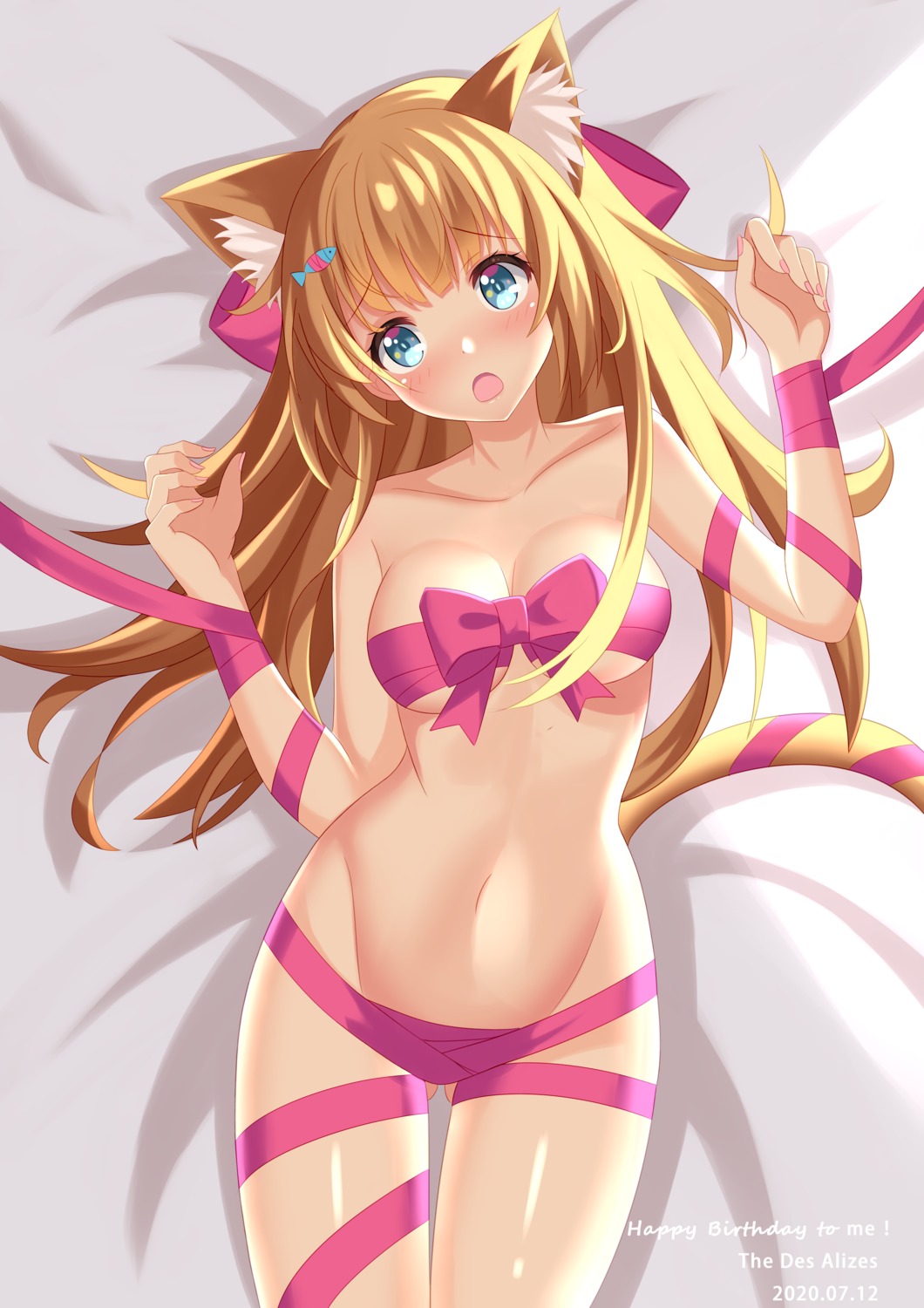 animal_ears bondage hanazono_serena hanazono_serena_(channel) naked_ribbon nekomimi tail the_des_alizes