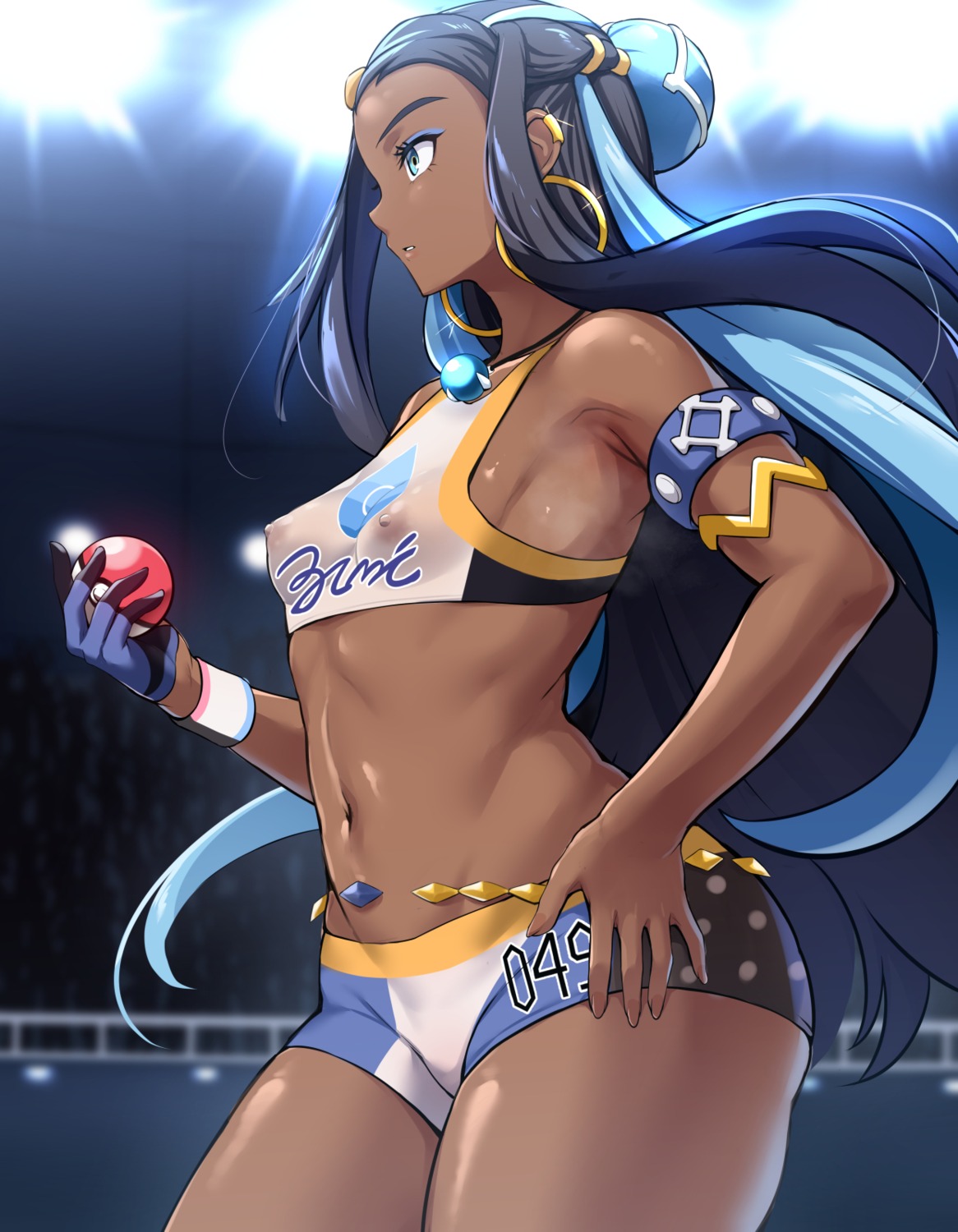 nipples no_bra pokemon pokemon_swsh ponchi rurina_(pokemon) see_through