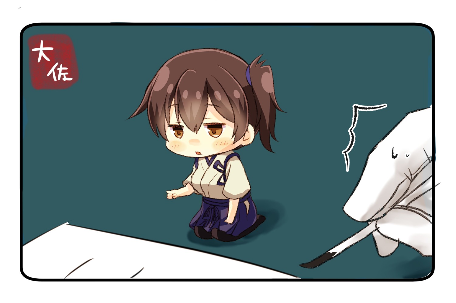 chibi kaga_(kancolle) kantai_collection taisa_(kari)