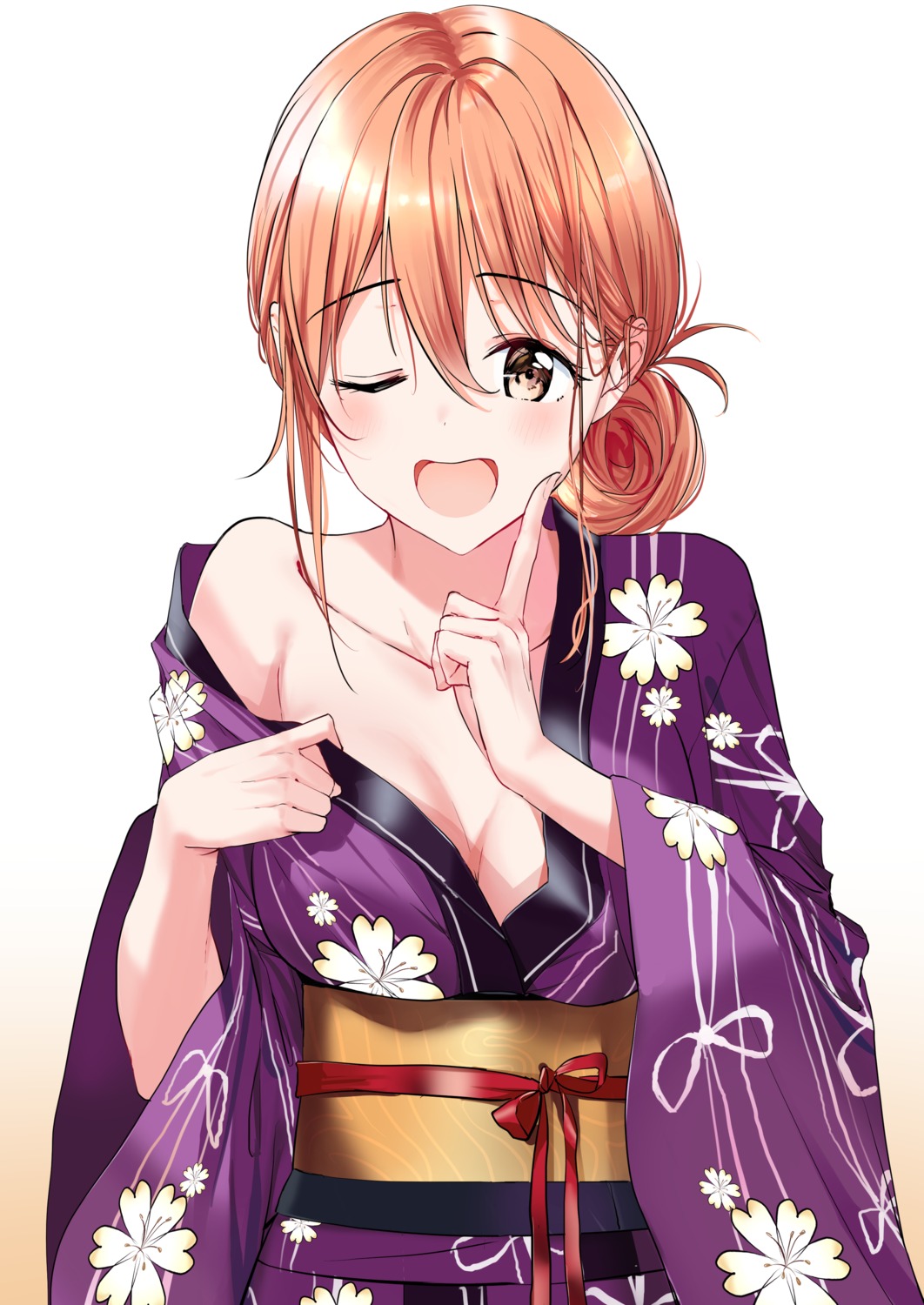 kimono no_bra nonbire open_shirt undressing yahari_ore_no_seishun_lovecome_wa_machigatteiru. yuigahama_yui's_mother